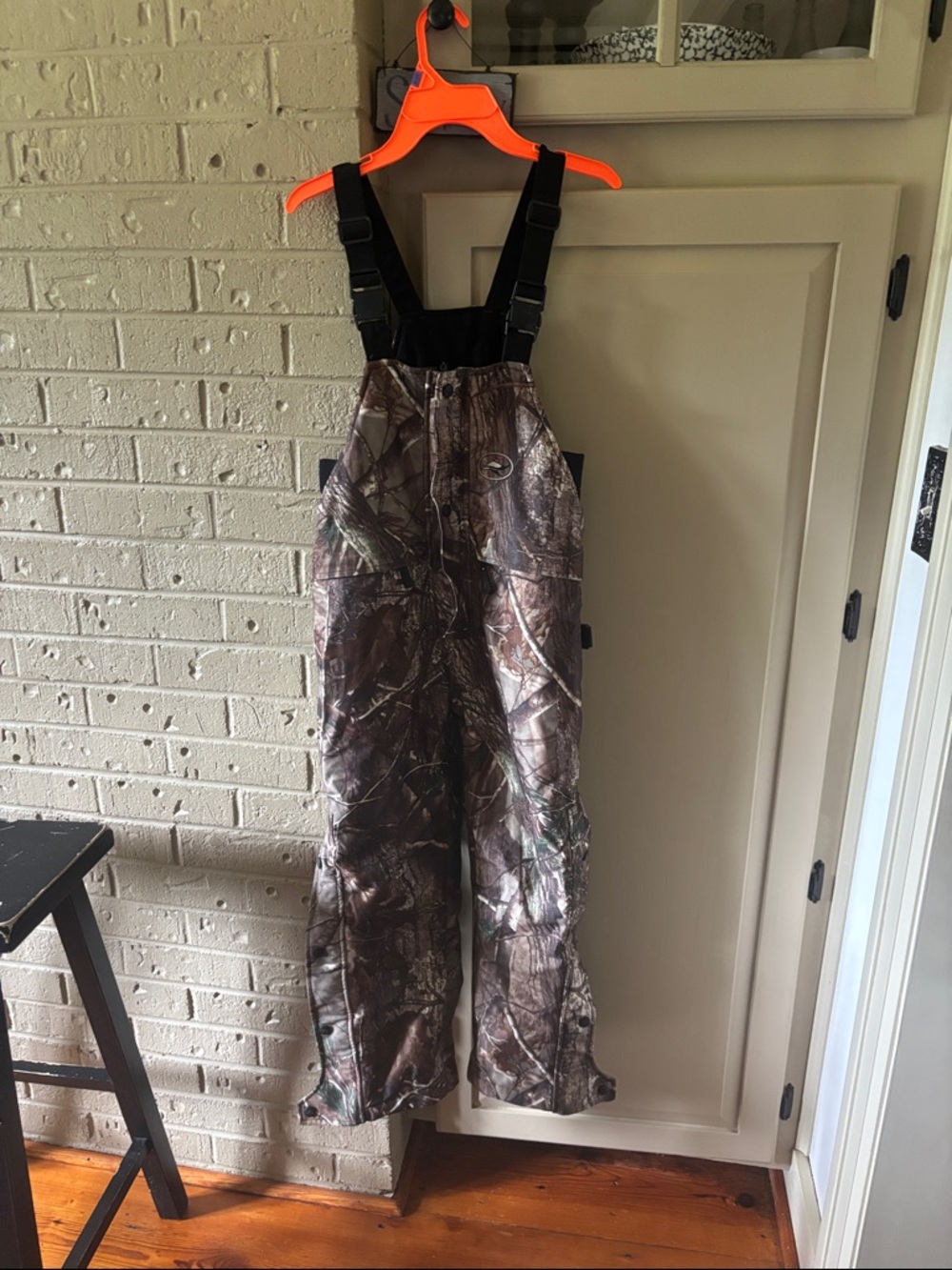 Camouflage Insulated Bib Overalls - For Kids Brown Camo
